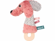 Hencz Toys Jamiś pískací hračka s kousátkem, pastelově růžová