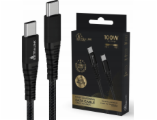 Extralink Pletený kabel USB typu C na USB typu C Smart Life 100W 2m černý