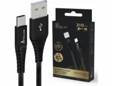 Extralink Pletený kabel USB typu A na USB typu C Smart Life 15W 2m černý