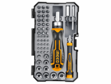 Ingco HKSDB0558 Šroubovák ráčna + bity sada 55ks CrV
