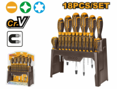 Ingco HKSD1828 Šroubovák plochý+křížový+hodinářský sada 18ks CrV