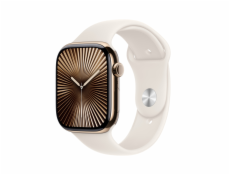 Apple Watch Series 10 GPS + Cellular 42mm Zlatý titan s hvězdně bílým sportovním řemínkem - S/M