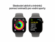 Apple Watch Series 10 GPS + Cellular 42mm Přírodní titan se skálově šedým sportovním řemínkem - S/M