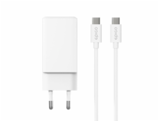 Epico UltraBoost EA40 65W GaN Wall Charger Bundle with USB-C to USB-C 1.2m Cable - bílá