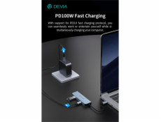 Devia USB-C Hub Leopard řady 4-in-1 EC700 - Deep Gray