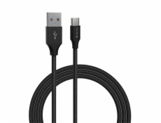 Deví kabel USB-A to USB-C Gracious Woven Cable 2m - Black