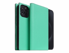 SLG Design pouzdro D8 Neon Full Grain Leather Diary pro iPhone 15 Pro Max - Teal