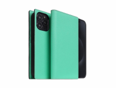 SLG Design pouzdro D8 Neon Full Grain Leather Diary pro iPhone 15 Pro - Teal