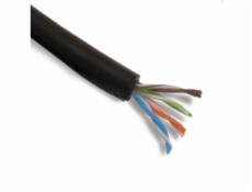 LEXI kabel UTP, Cat5E, drát, OUTDOOR doublejacket PVC+PE, Fca, cívka 305m - černá