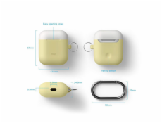 Elago Airpods Silicone Duo Hang Case - Yellow/ White, Pastel Blue