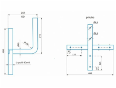 CSAT KK220, křížová konzola 25cm od zdi CSAT KK220, křížová konzola 25cm od zdi