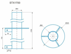 CSAT STX1700, stojan - kovová trojnožka, výška 170cm