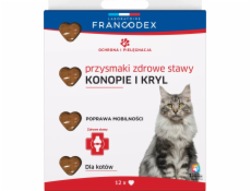 FRANCODEX Przysmak dla kota na zdrowe stawy, kryl i olej konopny 12szt