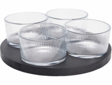 Servírovací sada, průhledná/černá