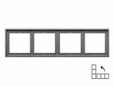 Čtyřmístný rám LIREGUS MODERN, matně černá