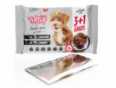 TUF TUF 2x with poultry, 2x with beef - vlhké krmivo pro psy - 4x100g