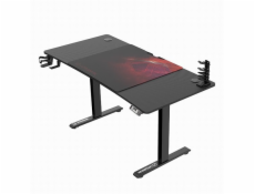 ULTRADESK herní stůl LEVEL V2 RED, 140x68cm, 72-117cm, elektricky nastavitelný, s XXL podložkou pod myš, držák na sluchátka