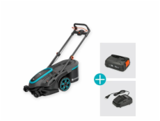 GARDENA akumulátorová sekačka na trávu PowerMax Duo 46/36V P4A, sada 2 připravená k použití, 36V (2x18V)
