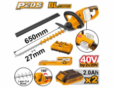 Ingco CHTLI400282 aku nůžky na živý plot vč. 2ks baterie a nabíječky
