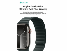 Deví řemínek Deluxe Magnetic Fiber Watch Band 44/45/46mm - Evergreen
