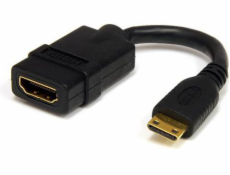 StarTech.com 5in Mini HDMI to HDMI Adapter, 4K High Speed HDMI Adapter, 4K 30Hz Ultra HD High Speed HDMI Adapter, HDMI 1.4, Gold Plated Connectors, UHD Mini HDMI Adapter 4K, Black - Mini HDMI to HDMI 