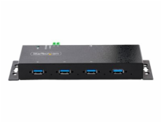 StarTech.com 4-Port Industrial USB 3.0 5Gbps Hub, Rugged USB Hub w/15kV Air/8kV Contact ESD and Surge Protection, DIN/Wall/Desk Mountable USB-A Hub, USB Expansion Hub with Locking Ports - Metal Constr