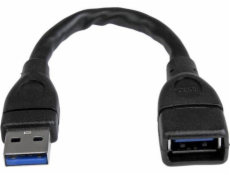 StarTech.com 6in Short USB 3.0 Extension Adapter Cable (USB-A Male to USB-A Female) - USB 3.1 Gen 1 (5Gbps) Port Saver Cable - Black (USB3EXT6INBK) - Prodlužovací šnura USB - USB typ A (F) do USB typ 