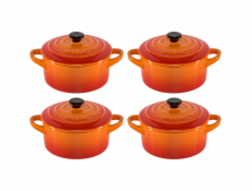 4x1 Le Creuset Mini Braeterset m.Deckel 10x5cm ofenrot