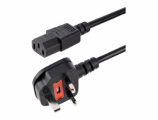 StarTech.com 10ft (3m) UK Computer Power Cable, 18AWG, BS 1363 to C13 Power Cord, 10A 250V, Black Replacement AC Power Cord, TV/Monitor Power Cable, BS 1363 to IEC 60320 C13 Kettle Lead - Power Supply