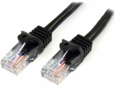 StarTech.com 3m Black Cat5e / Cat 5 Snagless Patch Cable - Patch kabel - RJ-45 (M) do RJ-45 (M) - 3 m - UTP - CAT 5e - provedení bez hrbolku - cerná