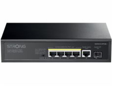 STRONG switch SW8010POE+/ 8x port Gigabit POE+/ 2x Ggabit Uplink port/ IEEE802.3af/at/ kovové šasi/ černý