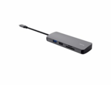 TRUST Dokovací stanice DALYX USB-C, 8v1, HDMI, RJ45, 2xUSB-C, 2xUSB-A, microSD/SD karta, šedá