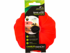 Charles Viancin Poppy 11,5 cm 2 Silikon-Getränkedeckel Rot