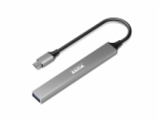 PORT CONNECT USB-C HUB, 4× USB + 1× USB-C 100W PD, stříbrná