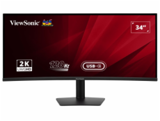 ViewSonic VA3420C  34  21:9, 3440 x 1440, SuperClear® VA zakřivený monitor, 120Hz, 2 HDMI, DP, USB, USB-C 96W, speakers,