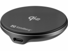 Sandberg Wireless Charger Magnet Qi2 15W, bezdrátová magnetická nabíječka,Qi2,MagSafe, černá