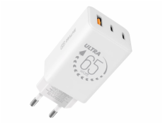 OBAL:ME GaN Cestovní Nabíječka USB-A + 2xUSB-C 65W White