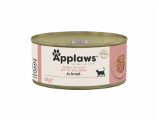 APPLAWS Tuna fillet with salmon in broth - mokré krmivo pro kočky - 156g