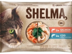 SHELMA with salmon and cod in sauce - mokré krmivo pro kočky - 4x85g