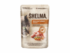 SHELMA Rich in turkey in sauce - mokré krmivo pro kočky - 85g