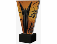 Victoria Sport Monochromatická skleněná trofej na mramorovém podstavci - ZÁVODY