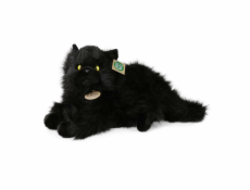 Rappa Plyšová kočka černá ležící 30 cm ECO-FRIENDLY