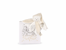 Doudou Dárková sada Plyšový muchláček medvídek s čepičkou 25 cm béžový Doudou Dárková sada Plyšový muchláček medvídek s čepičkou 25 cm béžový