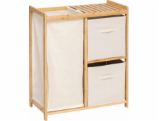 Bambusová police s košem a nádobami na prádlo TIDY BOX, 66 x 33,3 x 78,5 cm