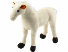 LeanToys Plyšový kůň, maskot, plyšová hračka, bílý 40 cm x 37 cm, LEAN Toys LeanToys Plyšový kůň, maskot, plyšová hračka, bílý 40 cm x 37 cm, LEAN Toys