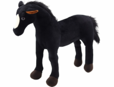 LeanToys Plyšový kůň, maskot, plyšová hračka, černá, 40 cm x 37 cm, LEAN Toys