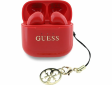 Sluchátka GRP Guess Glossy Effect s klasickým logem a šarmem červené barvy
