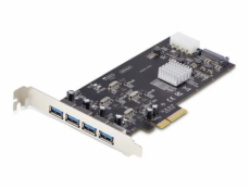 StarTech.com 4-Port USB-A PCIe Card, USB 3.2 5Gbps, 4x USB Controllers - USB adaptér - PCIe 2.0 x4 - USB 3.2 Gen 1 x 4 - cerná - pro P/N: FCREADMICRO3V2, USB315AC1M, USB3S2SAT3CB