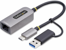 StarTech.com 2.5GbE USB-C to Ethernet Adapter with USB-A Converter - Sítový adaptér - USB-C 3.2 Gen 1 / Thunderbolt 3 - 10M/100M/1G/2.5 Gigabit Ethernet - šedá space gray