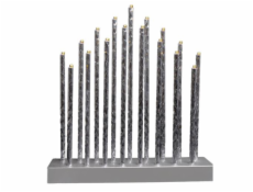 Svícen vánoční 17 svíček, LED teplá bílá, 28,5 x 26 x 5,7 cm,3 x AA baterie